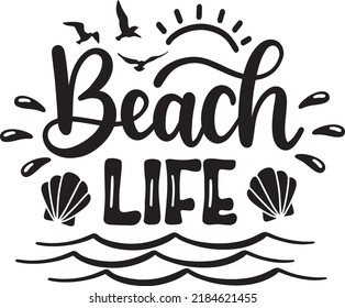 Beach Life Vector, Summer Vector File