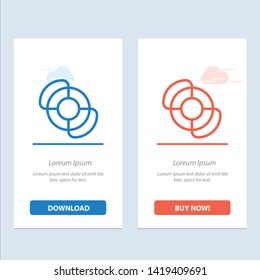 Beach, Lifeguard, Summer  Blue and Red Download and Buy Now web Widget Card Template