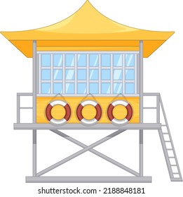 Beach lifeguard tower isolated illustration