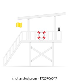torre de salvavidas de la playa para salvar a la gente ahogada ilustración vectorial aislada en fondo blanco