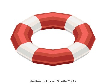 Beach lifeguards isometric composition with isolated image of water life saving accessory vector illustration