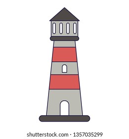 Beach lighthouse symbol cartoon