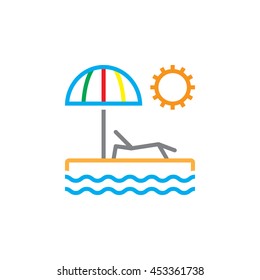 beach line icon isolated on white

