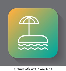 beach line icon, outline vector logo illustration, color linear pictogram isolated on gray