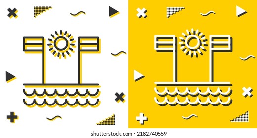 beach line icon. Simple outline style.beach linear sign. Vector illustration isolated on white background. Editable stroke EPS 10