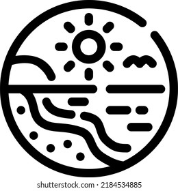 Beach Line icon vector design and illustration template