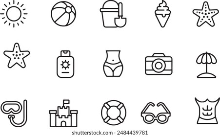 Beach Line Icons vector design