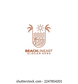beach line logo design color template