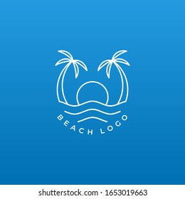 beach line logo design template