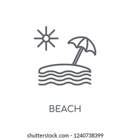 Beach linear icon. Modern outline Beach logo concept on white background from Architecture and Travel collection. Suitable for use on web apps, mobile apps and print media.