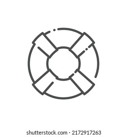 Beach Livebuoy Outline Icon - Summer Season Icon Vector Illustration