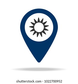 beach location in blue map pin icon. Element of map point for mobile concept and web apps. Icon for website design and development, app development. Premium icon on white background