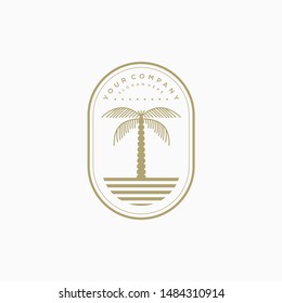 Beach logo badge design concept