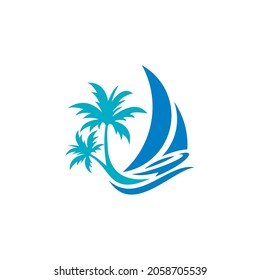 logotipo de playa limpio, sencillo y elegante