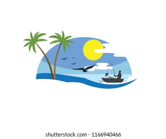 Beach logo design 