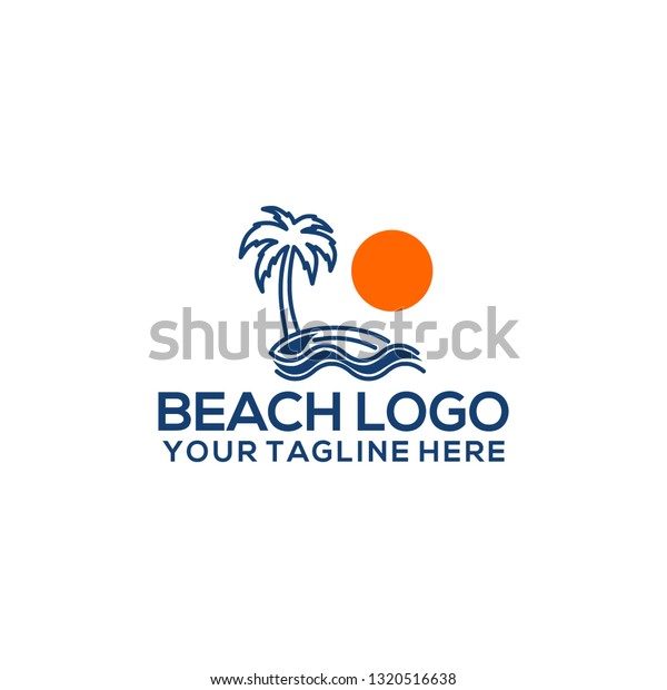 Beach Logo Design Stock Vector (Royalty Free) 1320516638