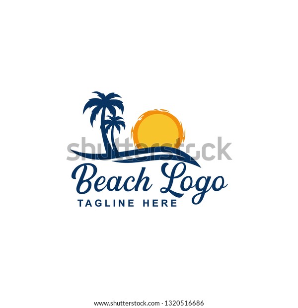 Beach Logo Design Stock Vector (Royalty Free) 1320516686