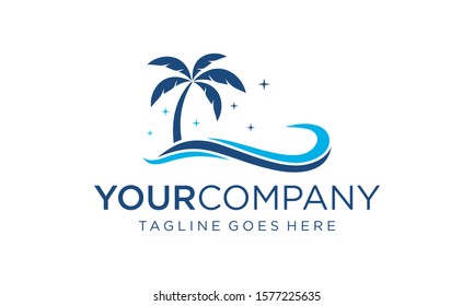 Beach logo design concept on white background