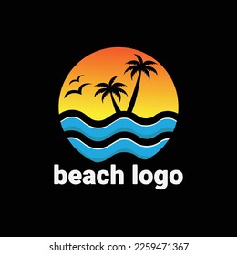 Design-Symbol für das Strandlogo, Vektorgrafik