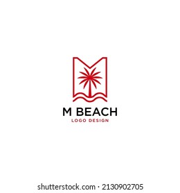 BEACH LOGO DESIGN WITH LETTERS M