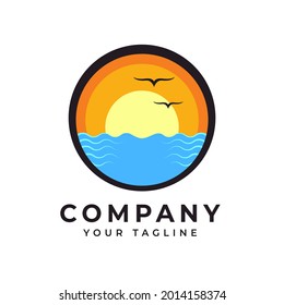 Design-Vorlage für das Strandlogo. Logo des Strandes.