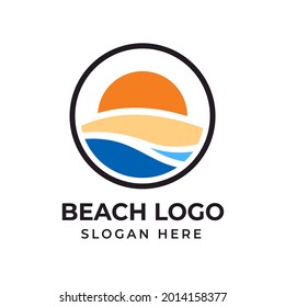 plantilla de diseño de logotipo de playa. icono del logotipo de la playa.