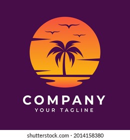 plantilla de diseño de logotipo de playa. icono del logotipo de la playa.