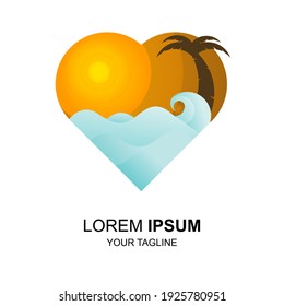 plantilla de diseño de logotipo de playa. logotipo de estilo moderno. vector de ilustración de playa