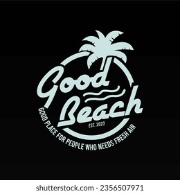 Beach logo design template. Summer beach logotype design concept. Open sea logo design concept template