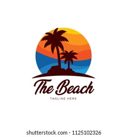 Beach logo design Vector