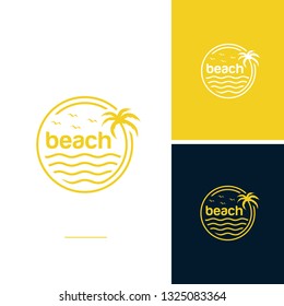 Beach logo design Vector