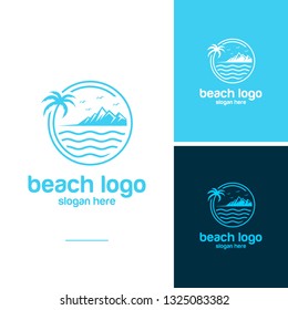 Beach logo design Vector