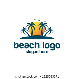 Beach logo design Vector