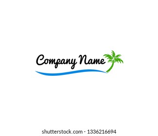 Beach logo design Vector