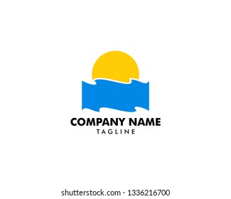 Beach logo design Vector