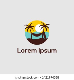 the beach logo design vector 