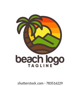 Beach logo design Vector