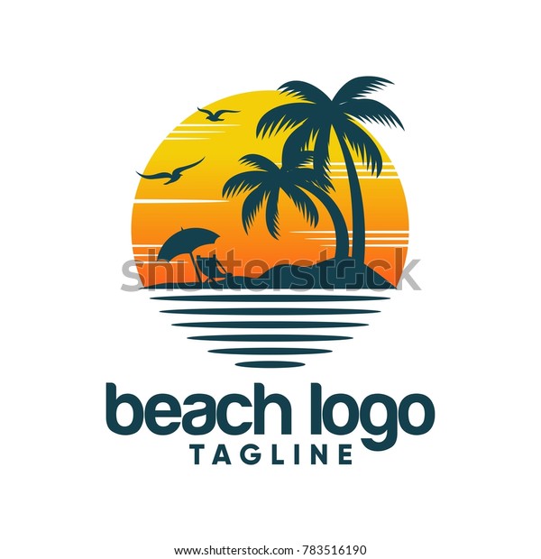 Beach Logo Design Vector Stock Vector (Royalty Free) 783516190