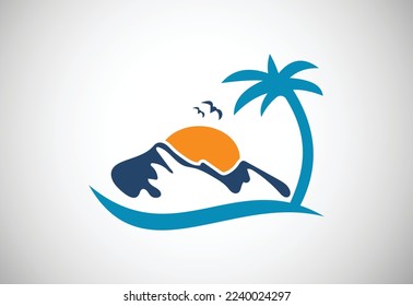 Beach logo design. Vector design concept.