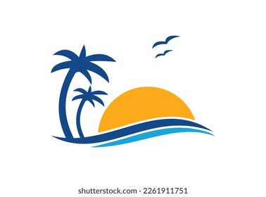 Beach logo design. Vector design concept
