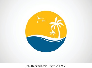 Beach logo design. Vector design concept
