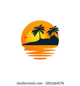 Beach logo design Vector holiday