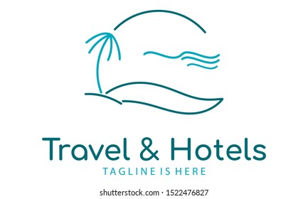 Beach logo design Vector illustration