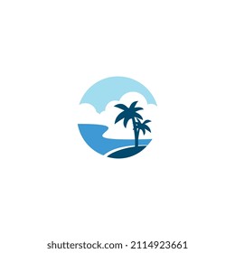Beach logo design vector illustration