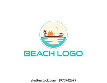 Beach logo design Vector premium quality