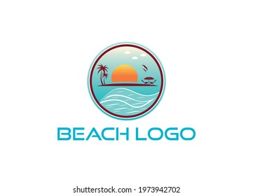Beach logo design Vector premium quality