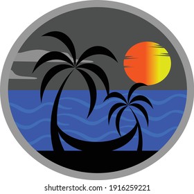 Beach logo design vector stock