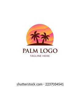 Beach logo design Vector. summer beach logo vector illustration