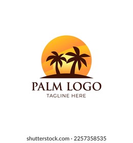 Beach logo design Vector. summer beach logo vector illustration