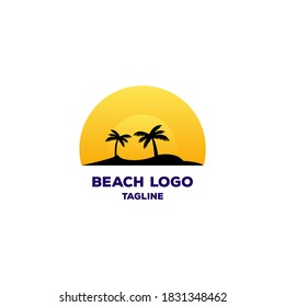 Beach logo design Vector sun
